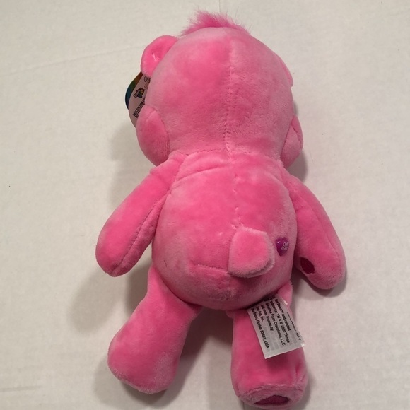 Care Bears Rainbow Bear in pink with hearts on hands and feet and ear tag - Picture 2 of 8